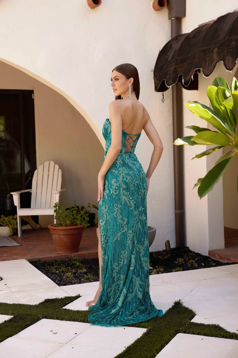 Primavera Couture 4328 - Lace Sequin Evening Gown