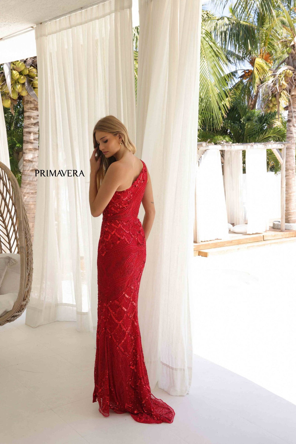Primavera Couture 4329 - Beaded Slit Prom Dress