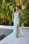 Primavera Couture 4331 - Lace Beaded Slit Prom Dress