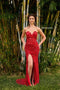 Primavera Couture 4351 - Slit Beaded Prom Dress