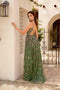Primavera Couture 4353 - Sequin Floral A-Line Prom Dress