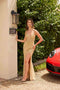 Primavera Couture 4355 - Lace Beaded Slit Fitted Prom Gown