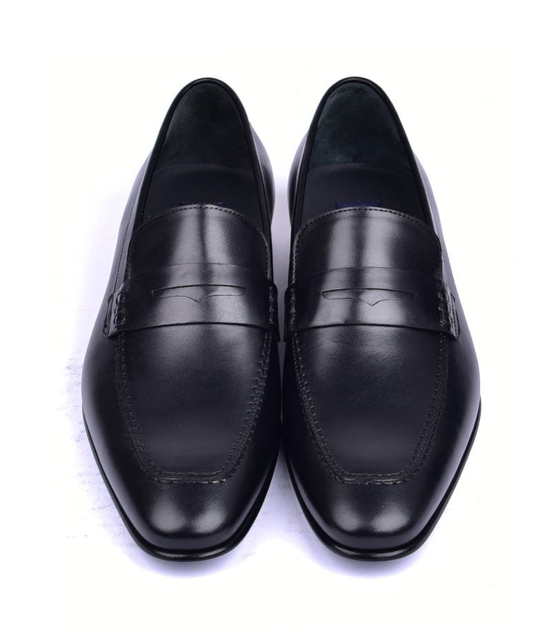 Corrente 4428 Leather Slip-On Loafer Shoes - Penny Black - Image 3