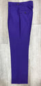 Tiglio Luxe Marbella Purple wide-leg pants (TIG4504) with vibrant purple color, flat front, buttoned back pocket, belt loops & fabric belt. Smooth material & pressed crease.
