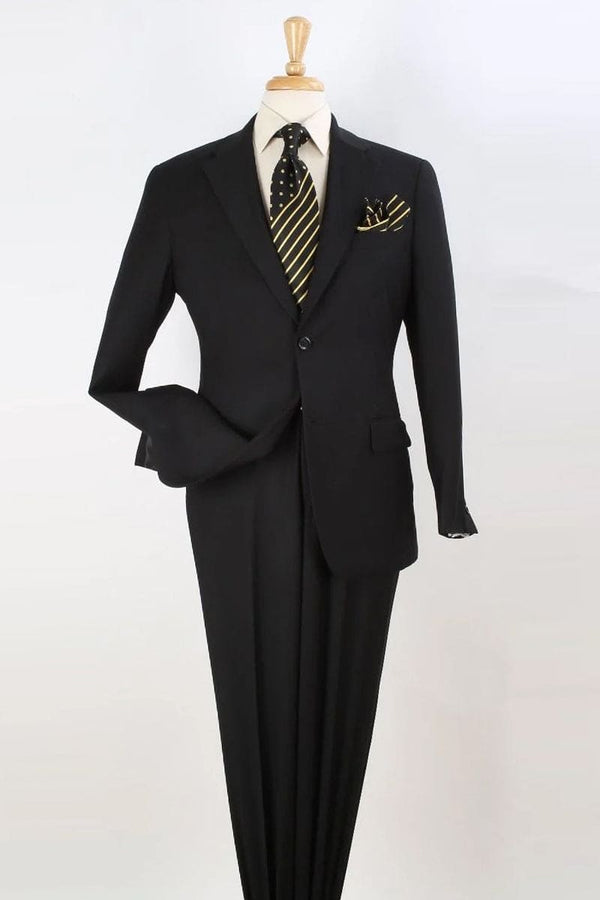 "Black Modern Fit Two-Button Men's Suit - Two Piece Set"