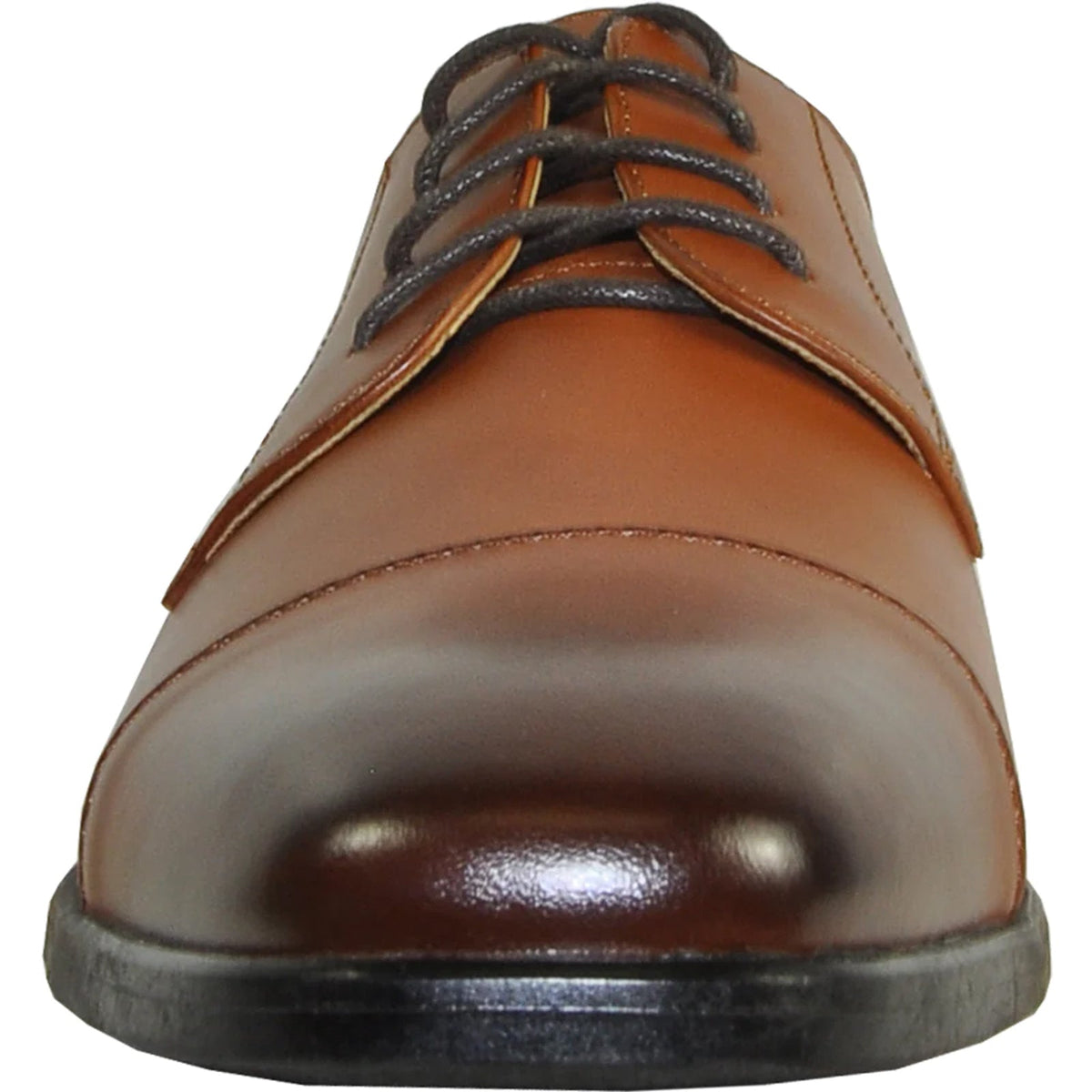Bravo Mens Vintage Style Oxford Cap Toe Dress Shoe in Antique Brown