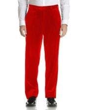 Men Red Velvet Pants - AlbertoNardoniStore