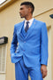 "Mens Stacy Adams Suit - Stacy Adams Suit Men's Fancy Two-Button Vested Suit in French Blue"