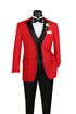 Santorini Collection - Regular Fit Red Tuxedo 4 Piece with Vest Bow Tie Adjustable Waistband