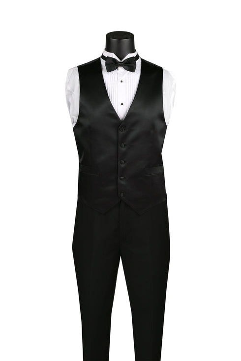 Santorini Collection - Regular Fit Red Tuxedo 4 Piece with Vest Bow Tie Adjustable Waistband