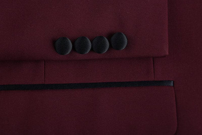 Burgundy 2 Piece Tuxedo Shawl Lapel Slim Fit