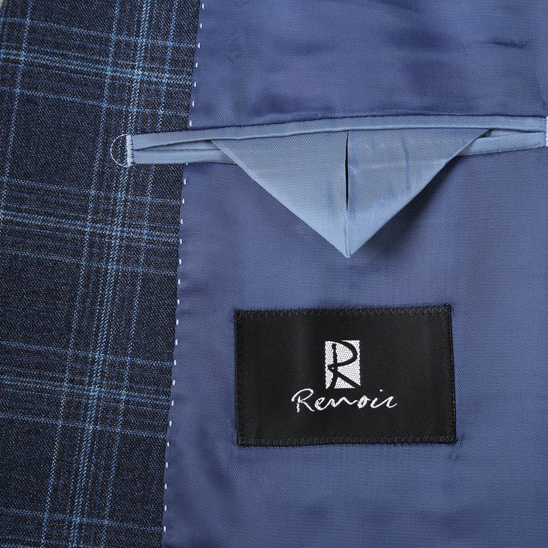 562-4 Men's Slim Fit Wool Stretch Checked Suits
