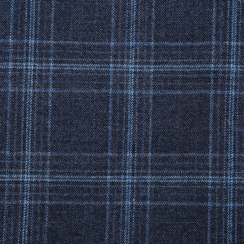 562-4 Men's Slim Fit Wool Stretch Checked Suits