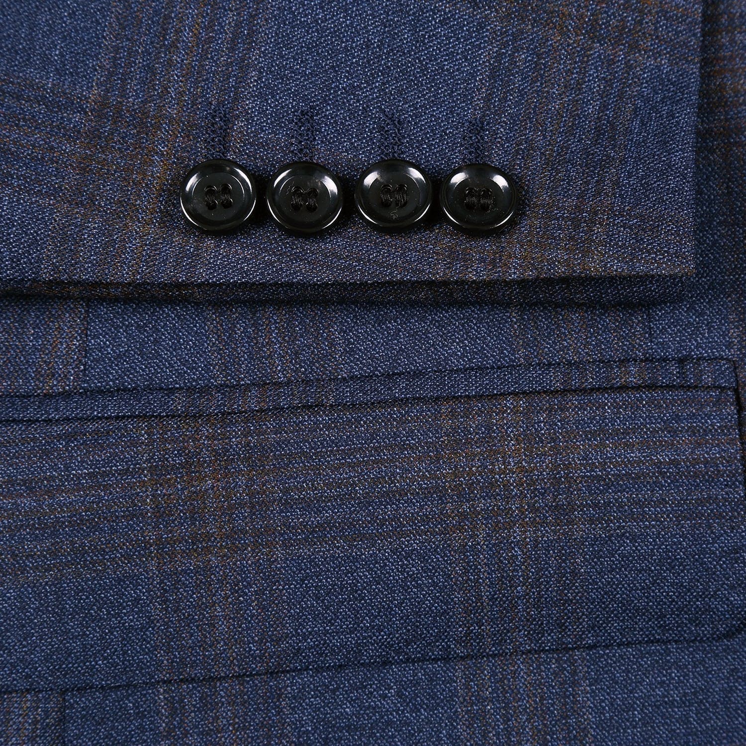 562-7 Men's 3-Piece Wool Stretch Checked Suits