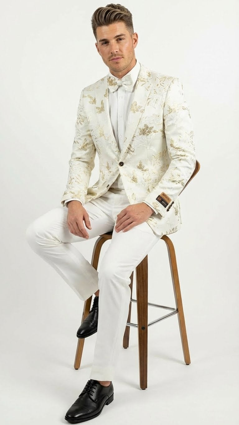 Wedding Tuxedo- White & Gold