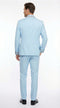 Men’s Light Blue Suit with Silver Glitter Lapel – Light Blue Formal Tuxedo Suit for Prom, Wedding and Special Occasion Wear in Sky Baby Blue