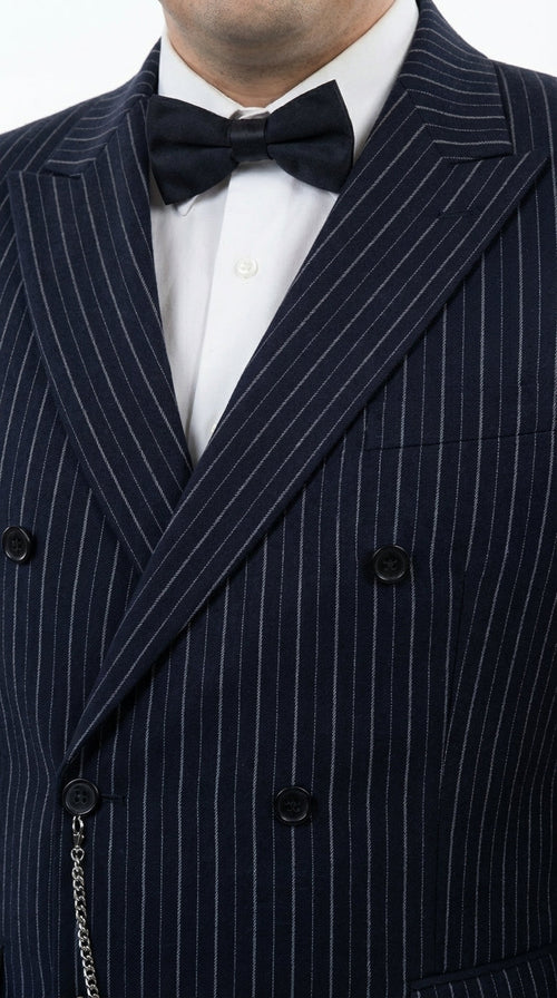 Men’s Black Pinstripe Blazer Gomez Addams Inspired Jacket – Vintage Double Breasted Formal Blazer, Classic Party Costume Wear, Elegant Evening