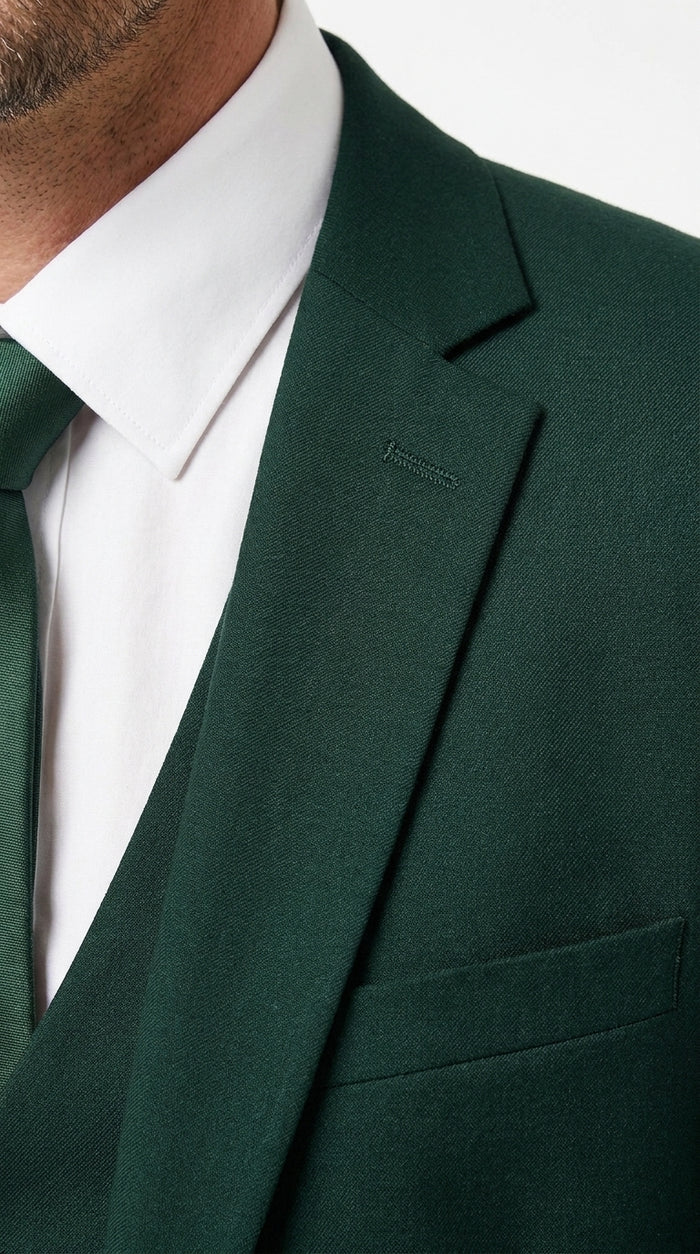 Dad & Son Matching Dark Green 3-Piece Suits – Father and Son Wedding Formal Suits