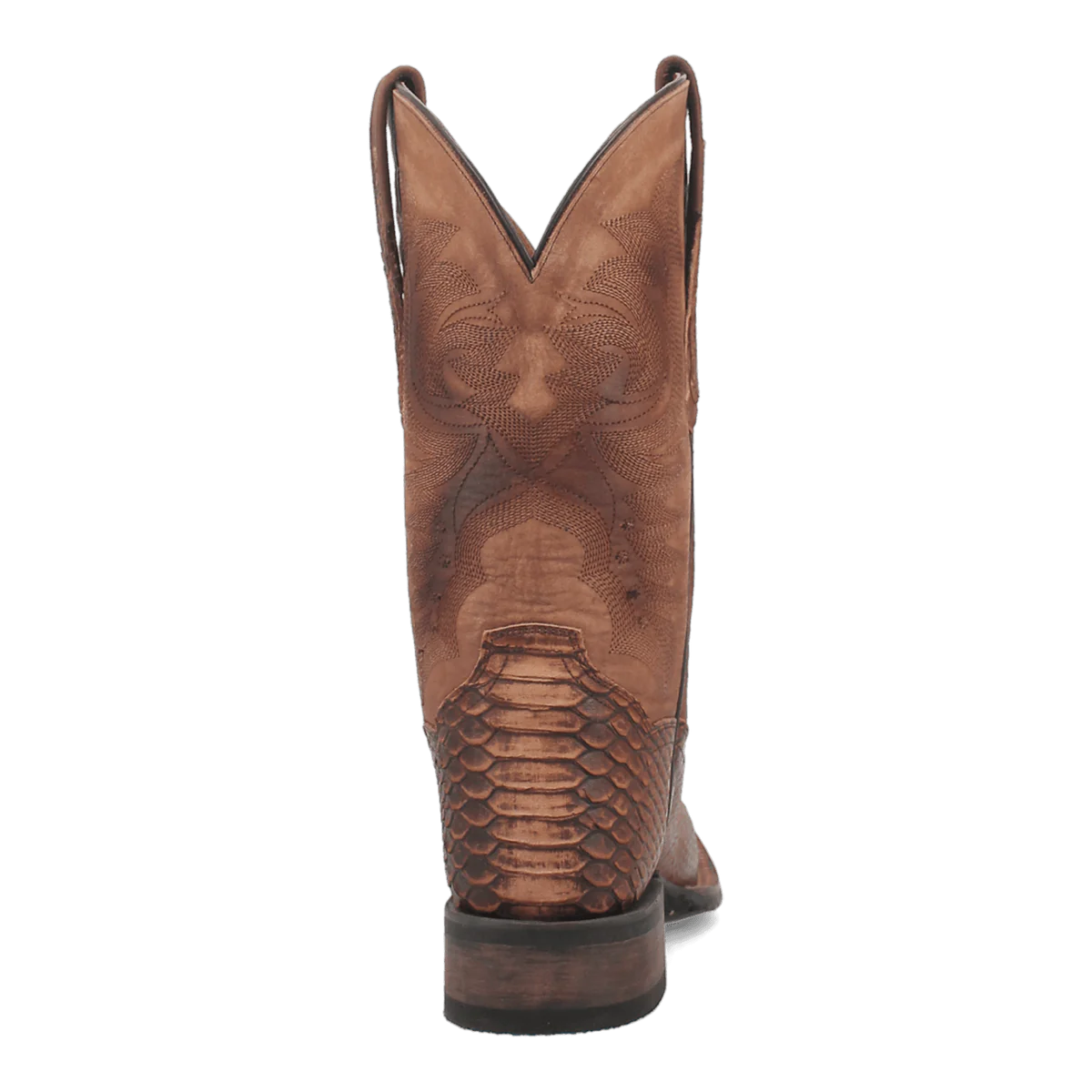 Dan Post Men's KA Python Print Leather Square Toe Boots - Brown