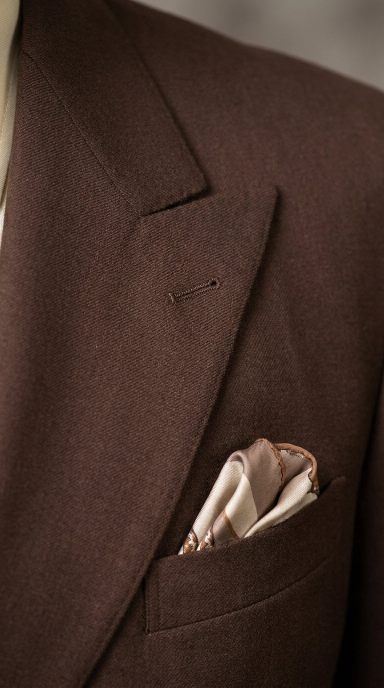 Men’s Brown Vintage Double Breasted Suit, Classic 1940s Style Formal Wedding Business Suit Set