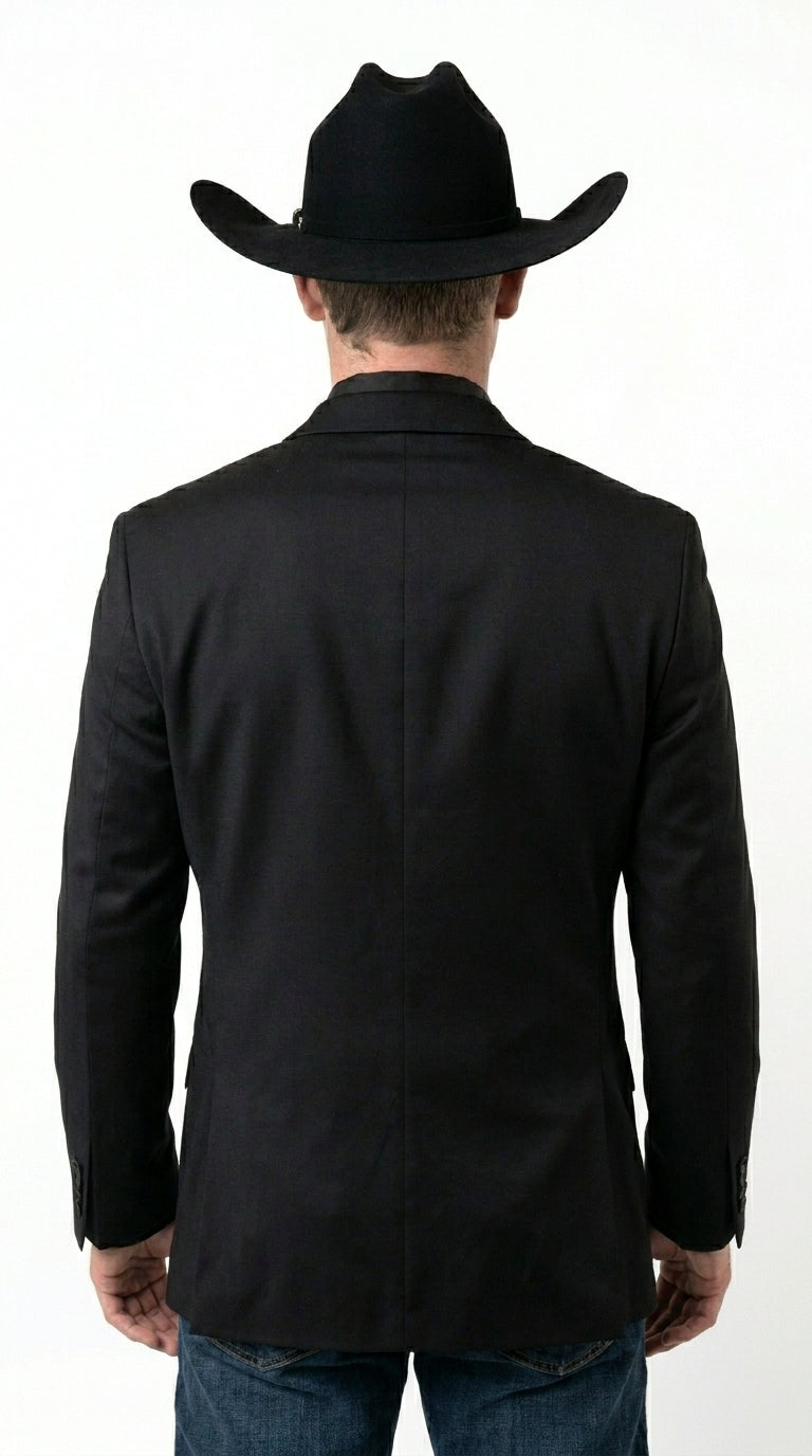 Men's Black Tuxedo Western Blazer – Cowboy Style Formal Sport Coat