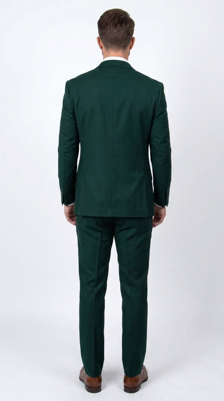 Men’s Stacey Adams Designer Hunter Green 3 Piece Suit – Two Button Vested Classic Wedding, Prom & Formal Suit