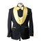 1 BUTTON SHAWL LAPEL TUXEDO WITH VEST - BLACK & GOLD - AlbertoNardoniStore