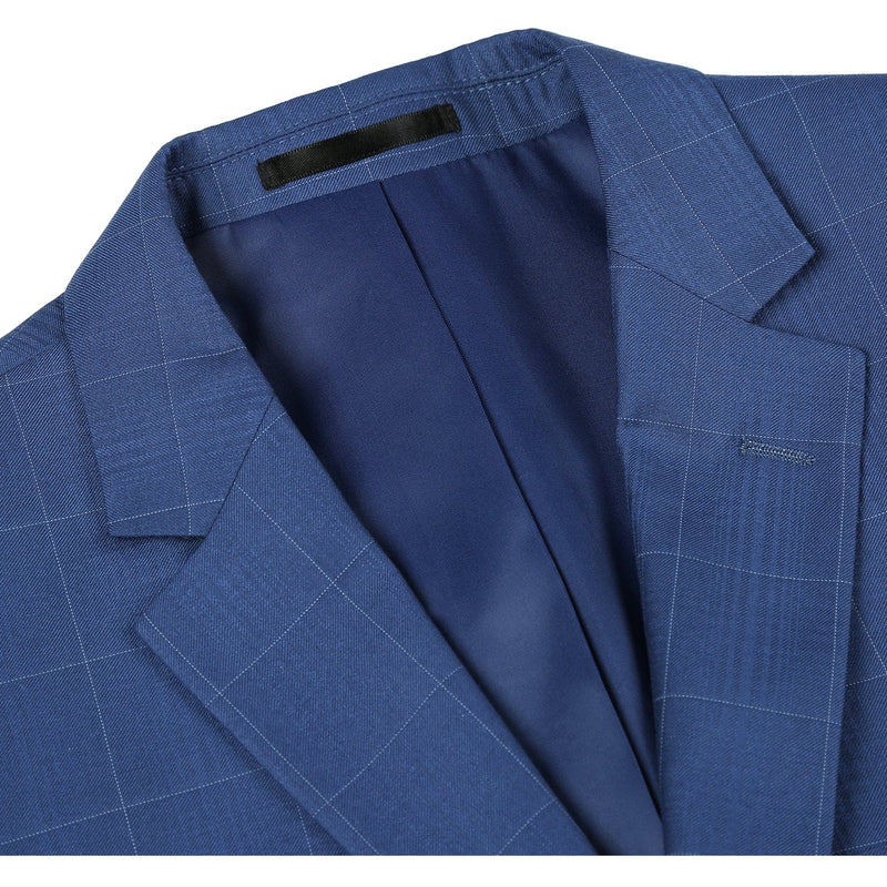 291-20 Men's Slim Fit 2-Piece Single Breasted Check Dress Suit