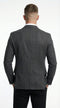 Mens Charcoal Gray Pinstripe Double Breasted Blazer Sport Coat – Classic Formal Business Jacket for Office and Smart Casual Wear