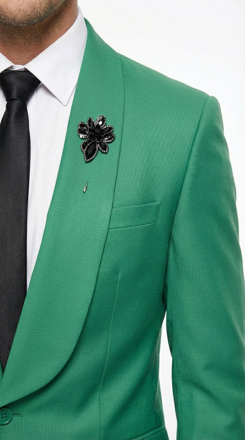 sachin and babi light blue dress 3 Piece Emerald Green Suit with Velvet Lining | Color: Green | Size: M