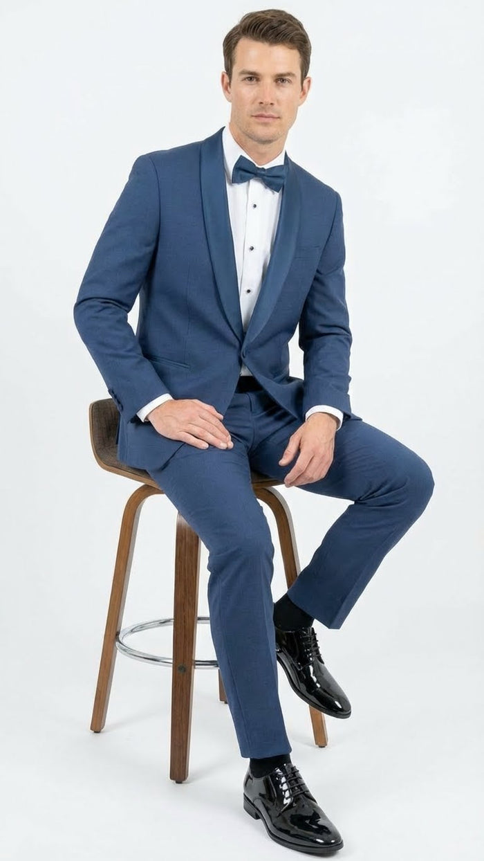 Men’s Indigo Sapphire Royal Blue Suit Set – Classic Formal Wedding, Prom & Dinner Jacket, Light Blue Cobalt Color