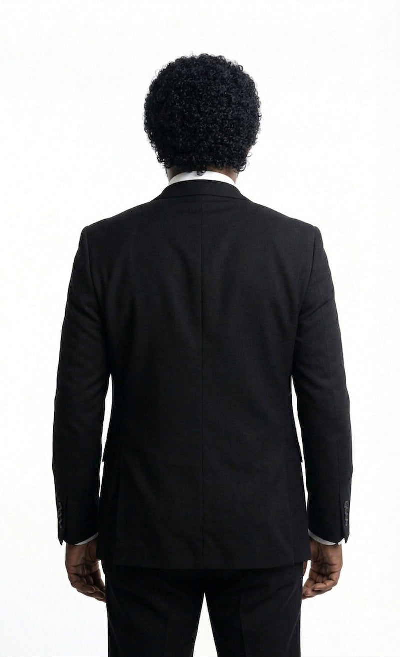 Mens Black Blazer – Jules Winnfield Inspired Pulp Fiction Style Classic Formal Blazer for Men Vintage Retro Jacket