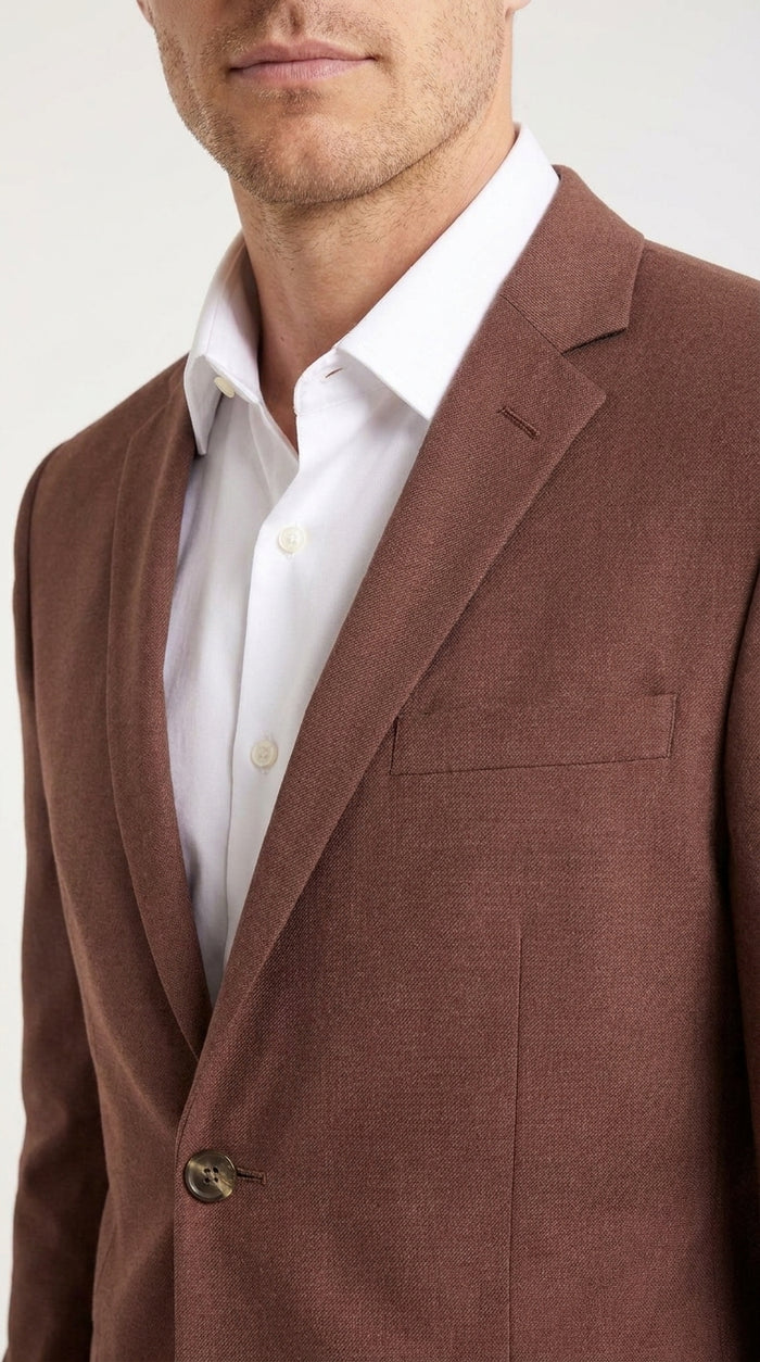 Men’s Coffee Brown 2-Piece Suit – Classic Two-Button Wedding, Business and Formal Suit