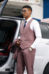 Mens Stacy Adams Suit - Stacy Adams Suit Men's Vested Business Suit - Two Button, Mauve Plaid