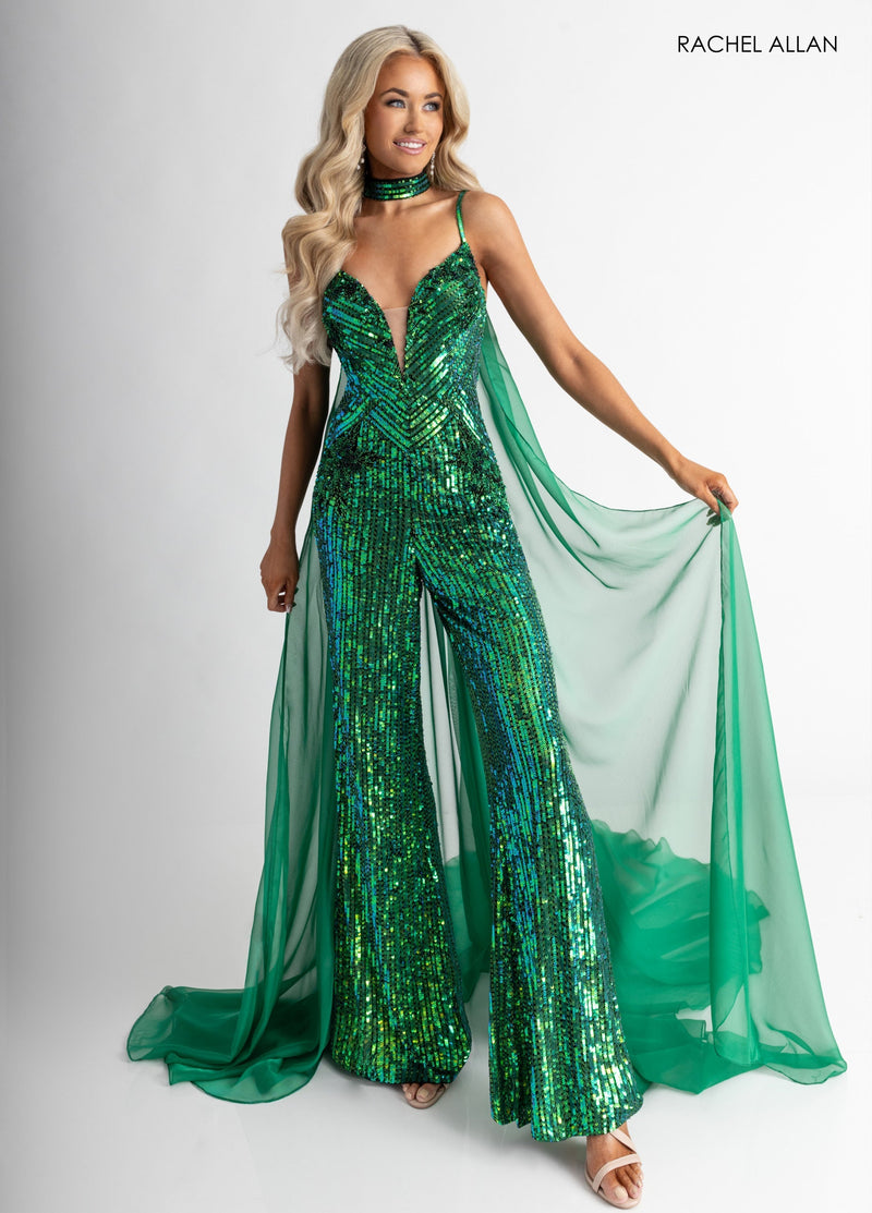 Sleeveless Cape Jumpsuit by Rachel Allan 50391
