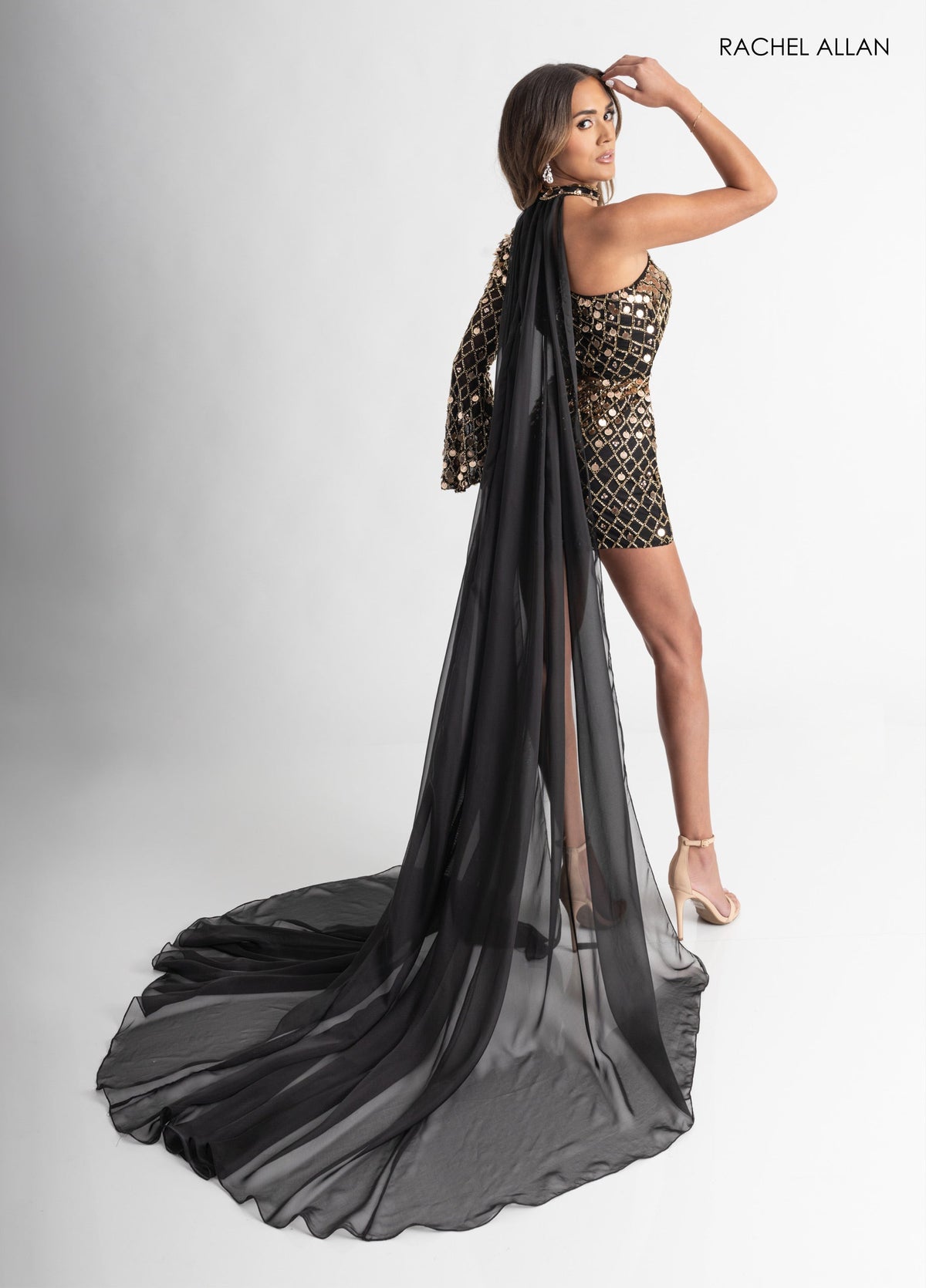 Long Sleeve Cape Romper by Rachel Allan 50397