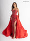 Strapless Overskirt Slit Gown by Rachel Allan 50409