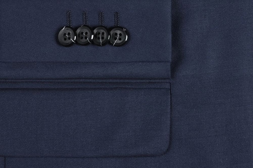 Bevagna Collection - Blue 100% Virgin Wool Regular Fit Pick Stitched 2 Piece Suit
