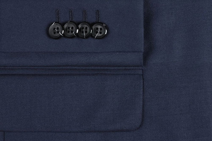 Bevagna Collection - Blue 100% Virgin Wool Regular Fit Pick Stitched 2 Piece Suit
