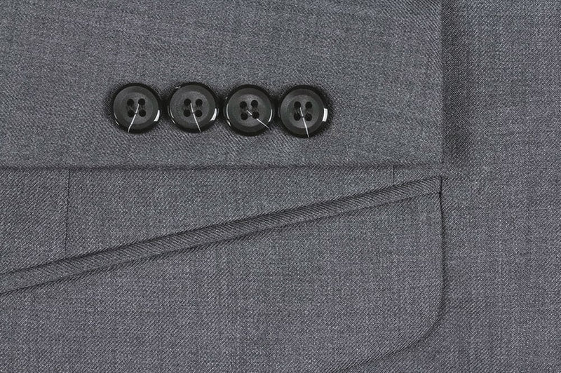 Bevagna Collection - Gray 100% Virgin Wool Regular Fit Pick Stitched 2 Piece Suit