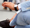 Mens Seersucker Pants - Summer Casual Pinstripe Modern Fit in Color Blue