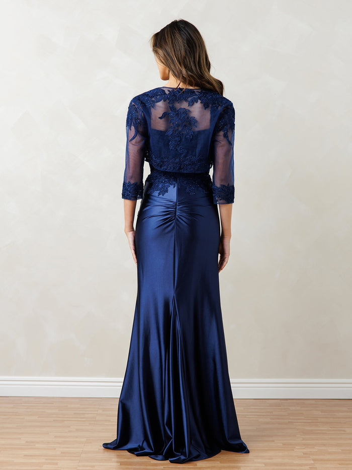 Eva USA EV5298 Refined Floral Lace Long Dress With Soft Lining