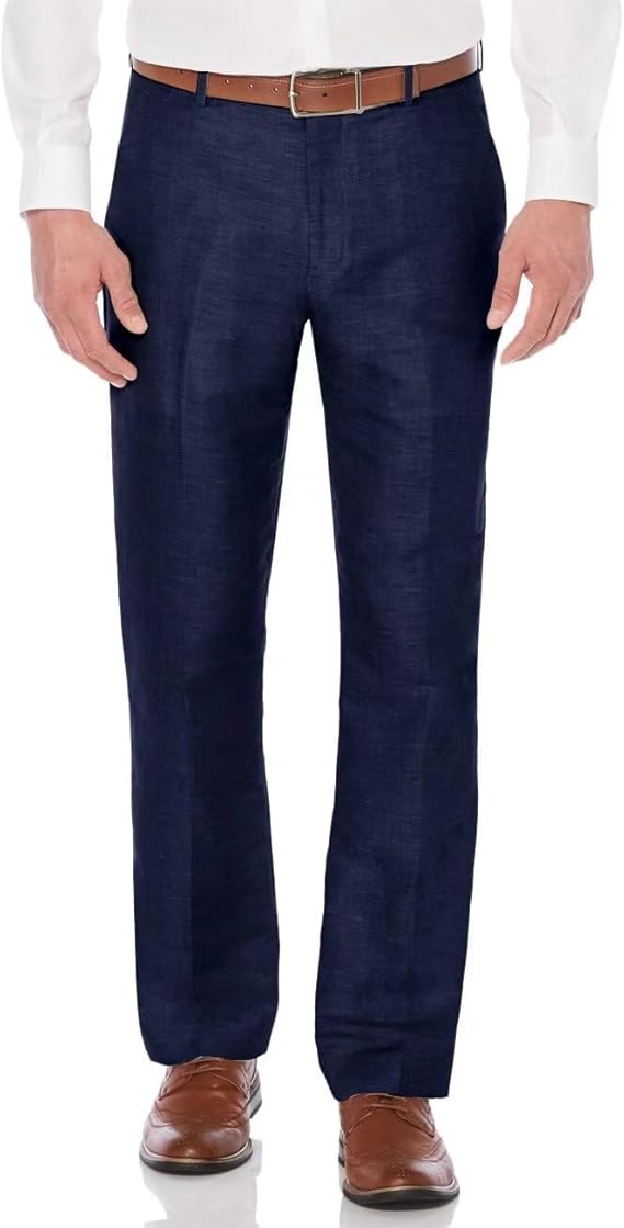 Casual Linen Suit Pants for Men – Breathable Beach Wedding Summer Trousers