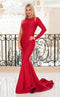Jessica Angel JA563 One-Shoulder Fitted Side Slit Court Train Jersey Dress