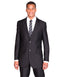 Mens Shiny Mens 2 Button Peak Lapel Shiny Sharkskin Suit in Black