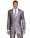 Mens Shiny Mens 2 Button Peak Lapel Shiny Sharkskin Suit in Grey