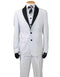 Mens Cheap White Suit 2 Button Sharkskin Tuxedo with Satin Shawl in White