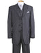 Mens Grey Suit Mens 3 Button Notch Lapel Bold Pinstripe Gangster Suit in Grey