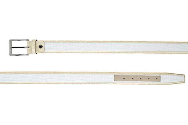 CBelt -5831- Design Leather Belt - White