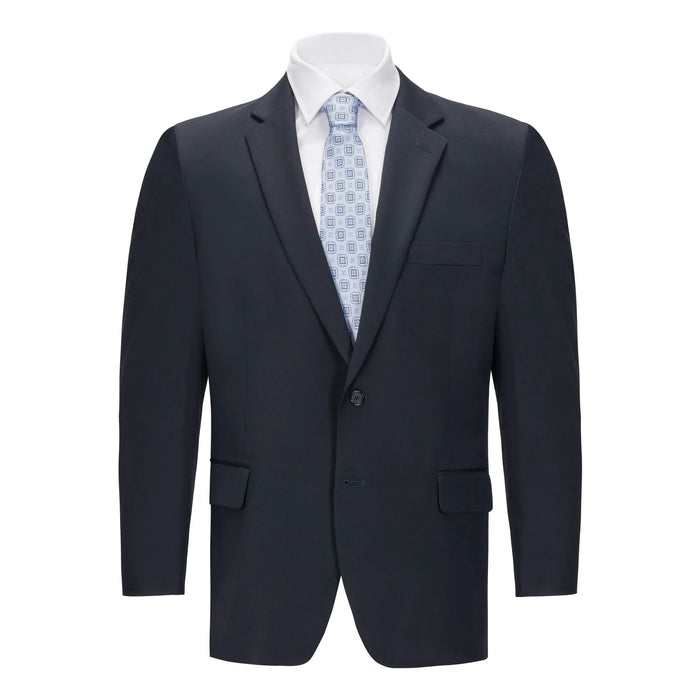 Men's Navy Portly Fit Suit Separate Jacket – Classic Wool Blend Formal Blazer